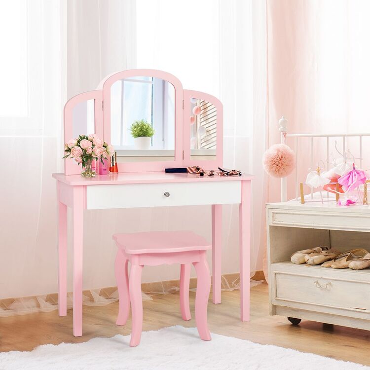 Детский туалетный столик Costway HY10169PI (Pink) купить в Кишиневе ...