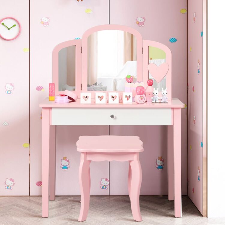 Детский туалетный столик Costway HY10169PI (Pink) купить в Кишиневе ...