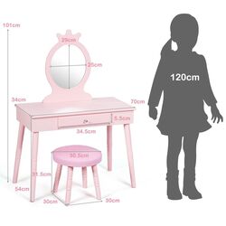 Детский туалетный столик Costway HY10170PI (Pink) Thumb
