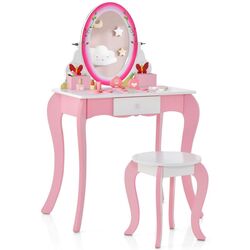 Детский туалетный столик Costway HY10184WH (Pink/White) Thumb