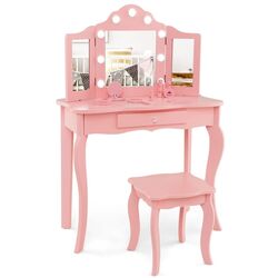 Masuta de toaleta pentru copii Costway HY10235DE-PI (Pink)