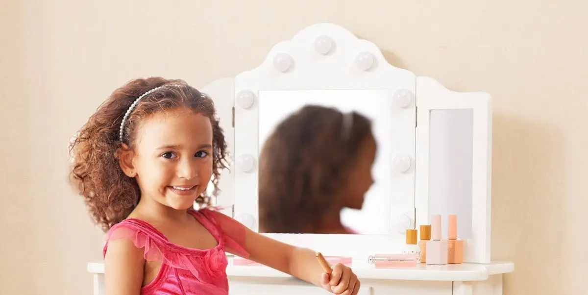 Детский туалетный столик Costway HY10235DE-WH (White)