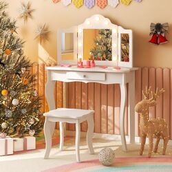 Детский туалетный столик Costway HY10235DE-WH (White) Thumb