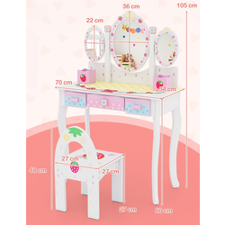 Детский туалетный столик Costway HY10290WH (White) Thumb