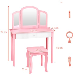 Детский туалетный столик Costway HY10291PI (Pink) Thumb