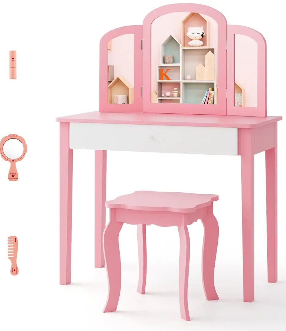 Детский туалетный столик Costway HY10291PI (Pink)