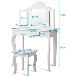 Masuta de toaleta pentru copii Costway HY10293WH (White) Thumb