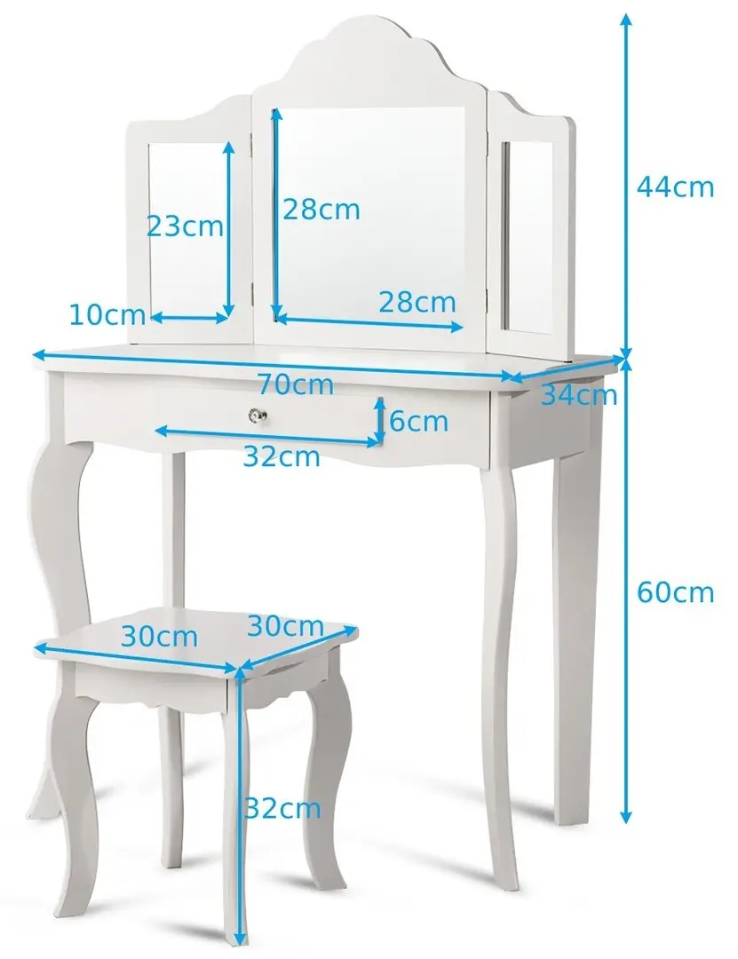 Masuta de toaleta pentru copii Costway HY10293WH (White)