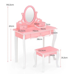 Masuta de toaleta pentru copii Costway HY10294PI (Pink) Thumb