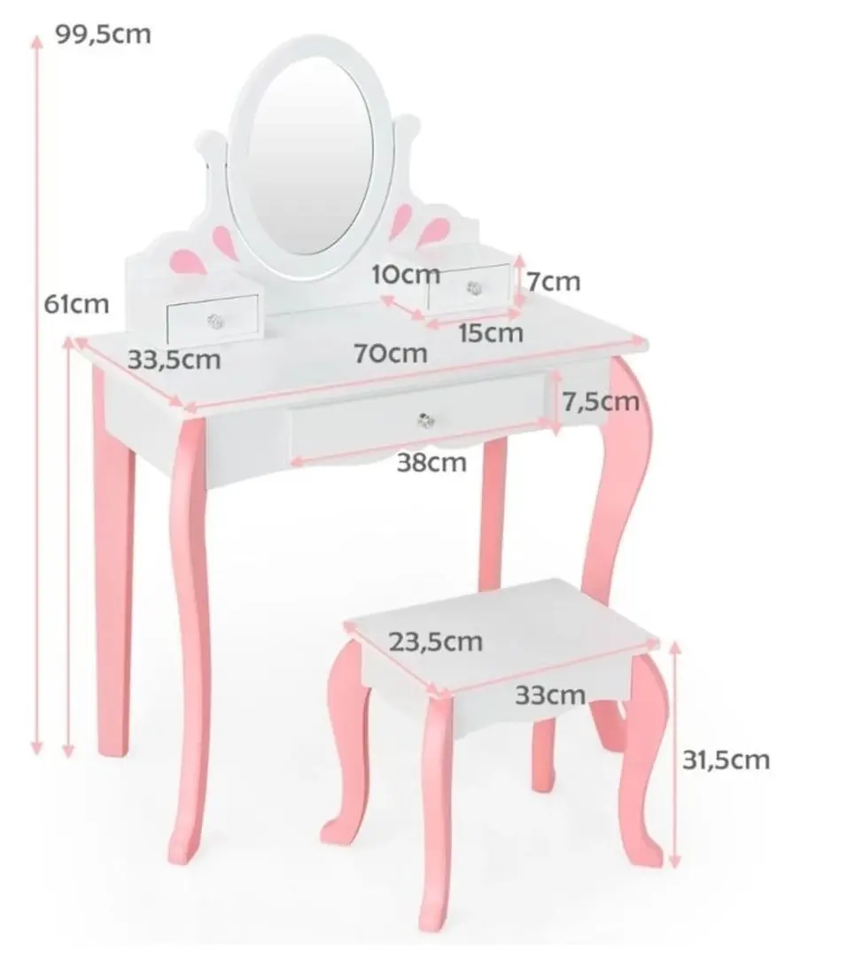 Masuta de toaleta pentru copii Costway HY10294WH (White)