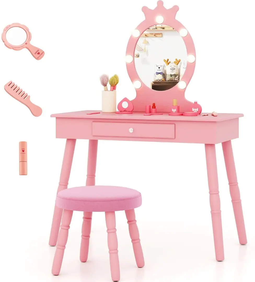 Детский туалетный столик Costway HY10339DE-PI (Pink)