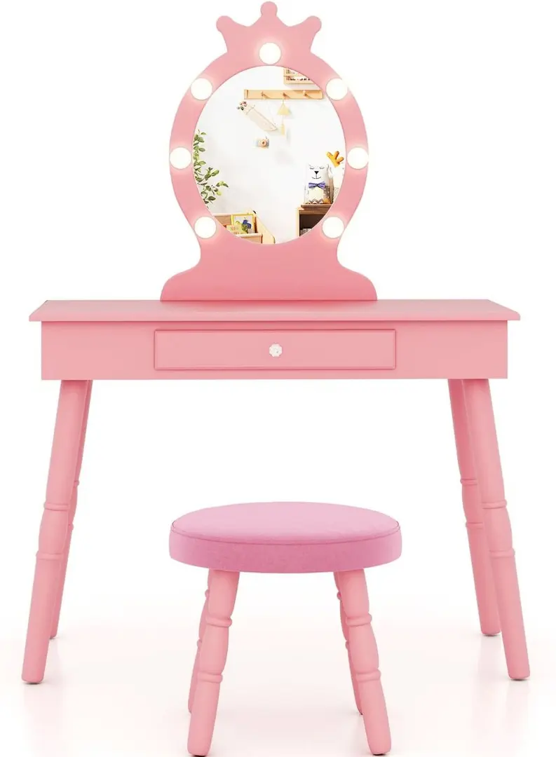 Детский туалетный столик Costway HY10339DE-PI (Pink)
