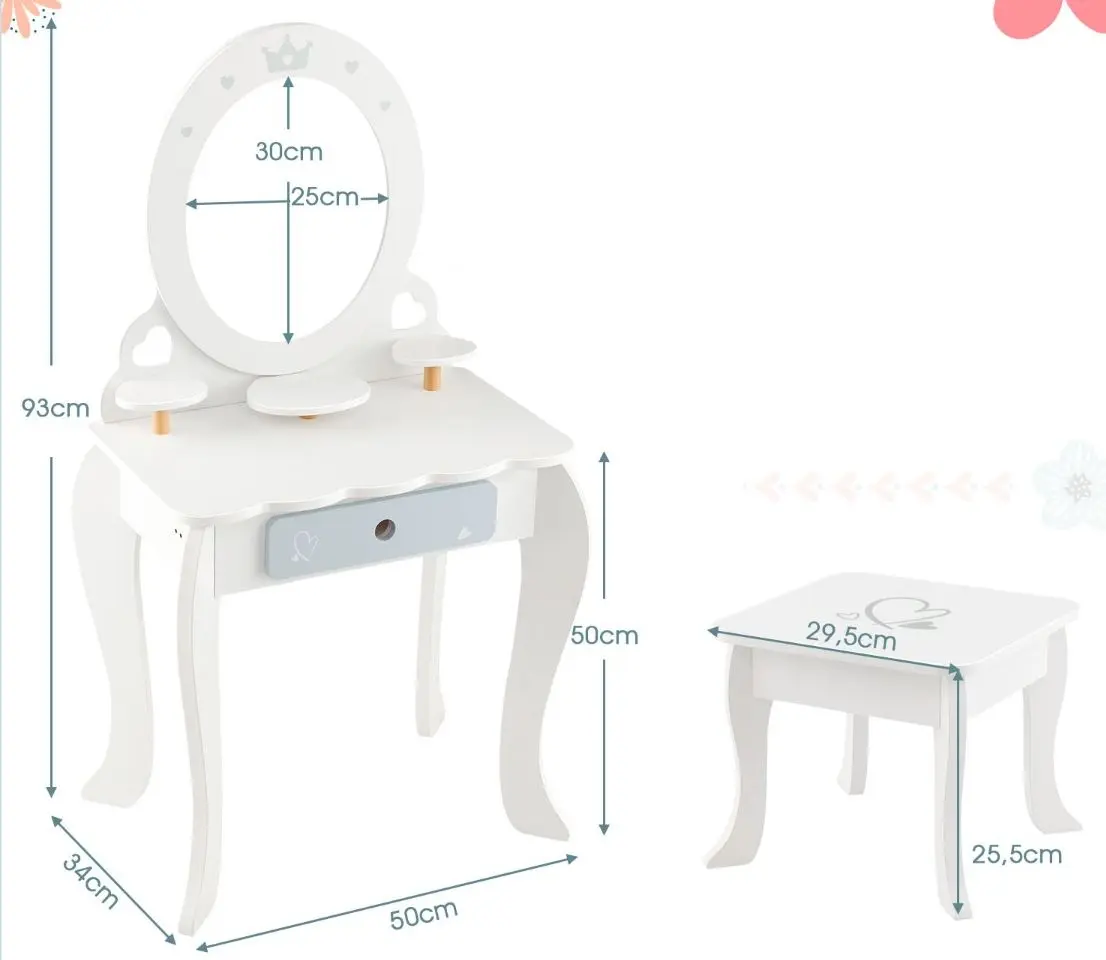 Masuta de toaleta pentru copii Costway TM10042WH (White)