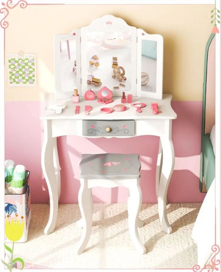 Детский туалетный столик Costway TM10043WH (White)