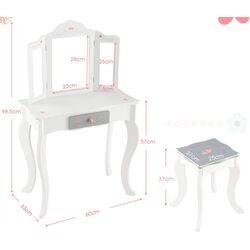 Детский туалетный столик Costway TM10043WH (White) Thumb