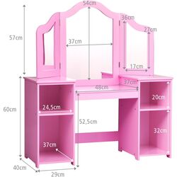 Măsuţă de toaletă pentru copii Costway TY327770PI (Pink) Thumb