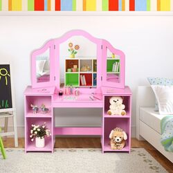 Măsuţă de toaletă pentru copii Costway TY327770PI (Pink) Thumb