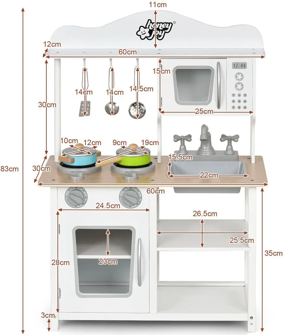 Bucatarie de joaca Costway HW66747 (White)
