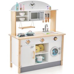 Bucatarie de joaca Costway TM10070 (White/Natural)