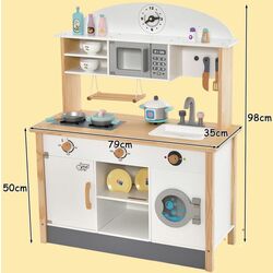 Bucatarie de joaca Costway TM10070 (White/Natural) Thumb