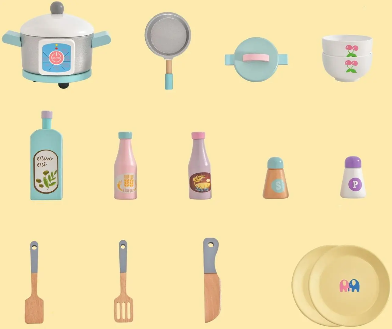 Bucatarie de joaca Costway TM10070 (White/Natural)