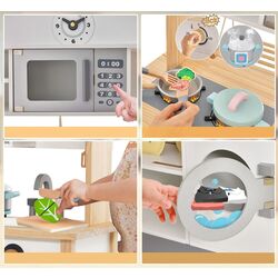 Bucatarie de joaca Costway TM10070 (White/Natural) Thumb