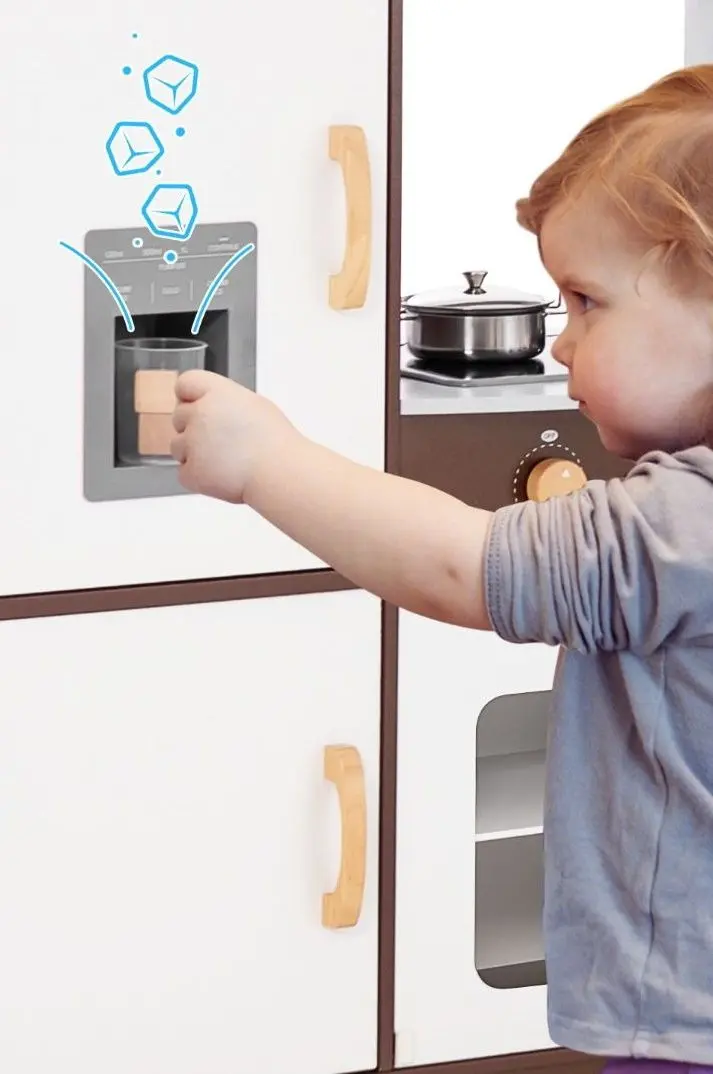 Bucatarie de joaca Costway TM10082 (Brown/White)