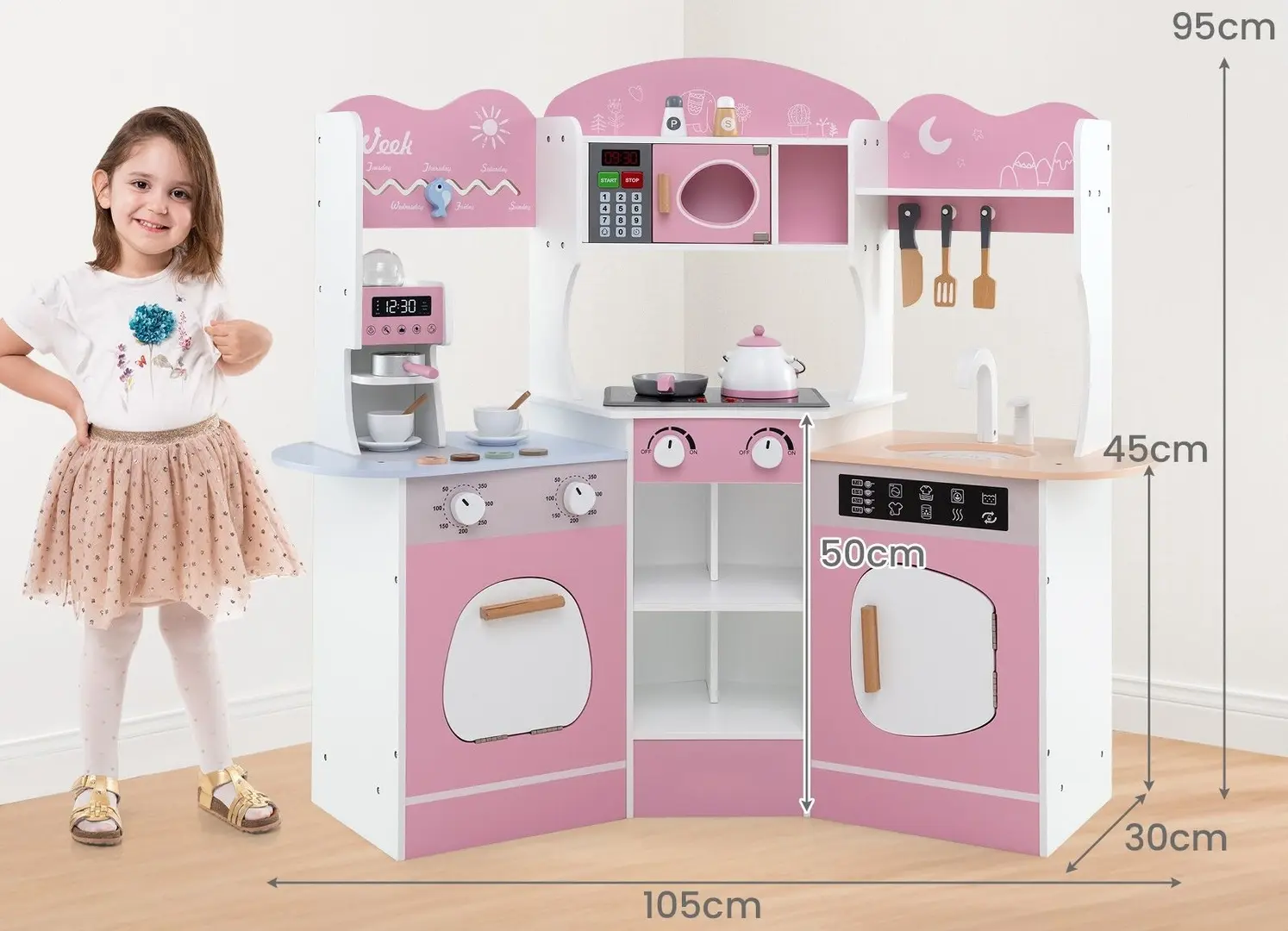 Bucatarie de joaca Costway TM10118PI (Pink)