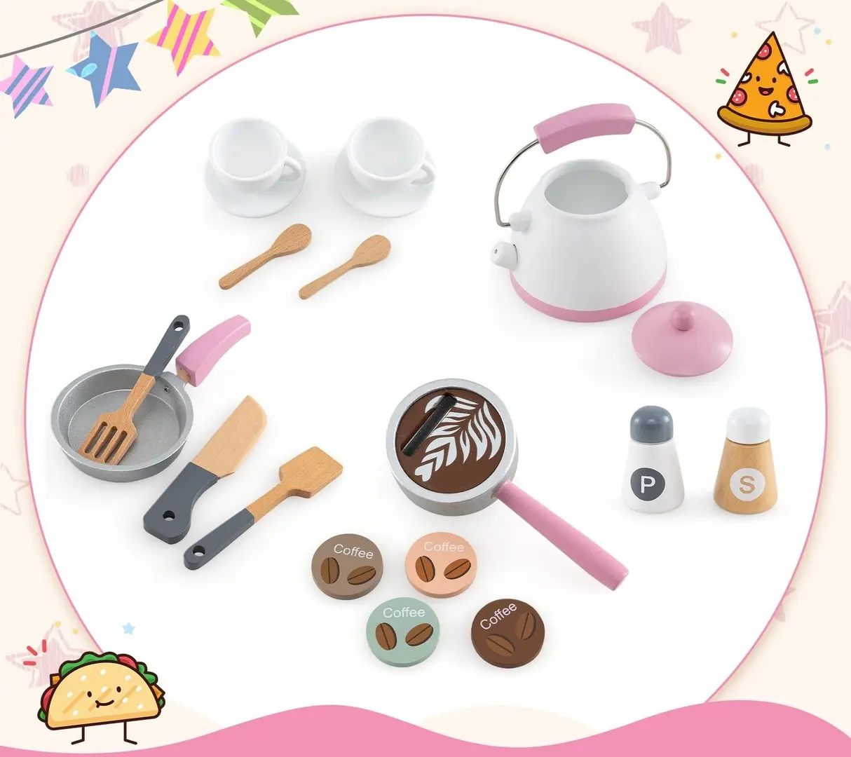 Bucatarie de joaca Costway TM10118PI (Pink)