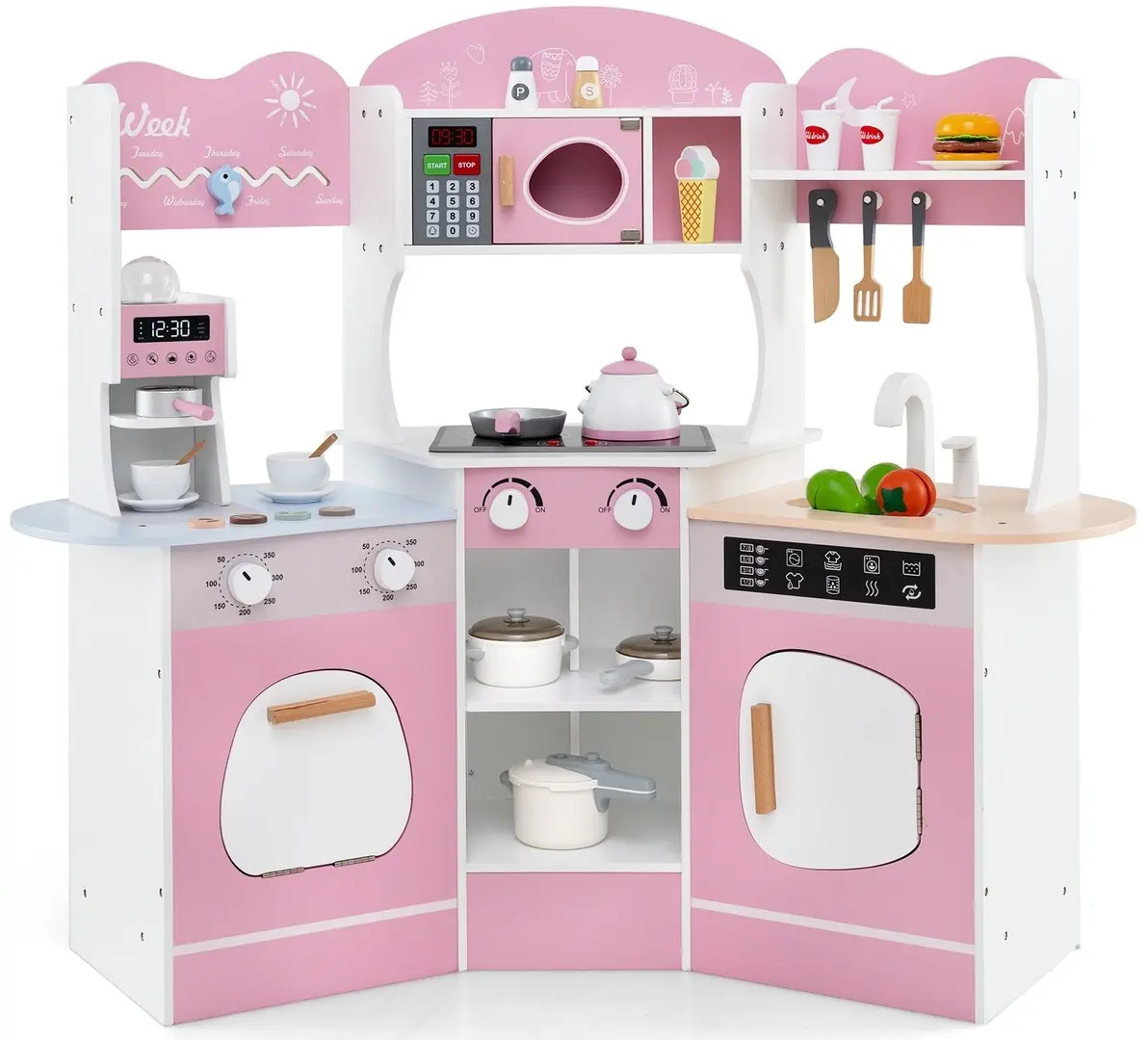 Bucatarie de joaca Costway TM10118PI (Pink)