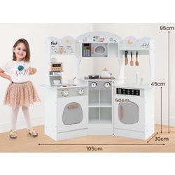 Bucatarie de joaca Costway TM10118WH (White) Thumb