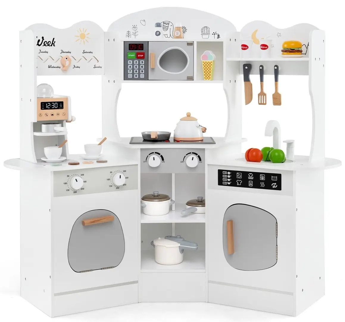 Bucatarie de joaca Costway TM10118WH (White)