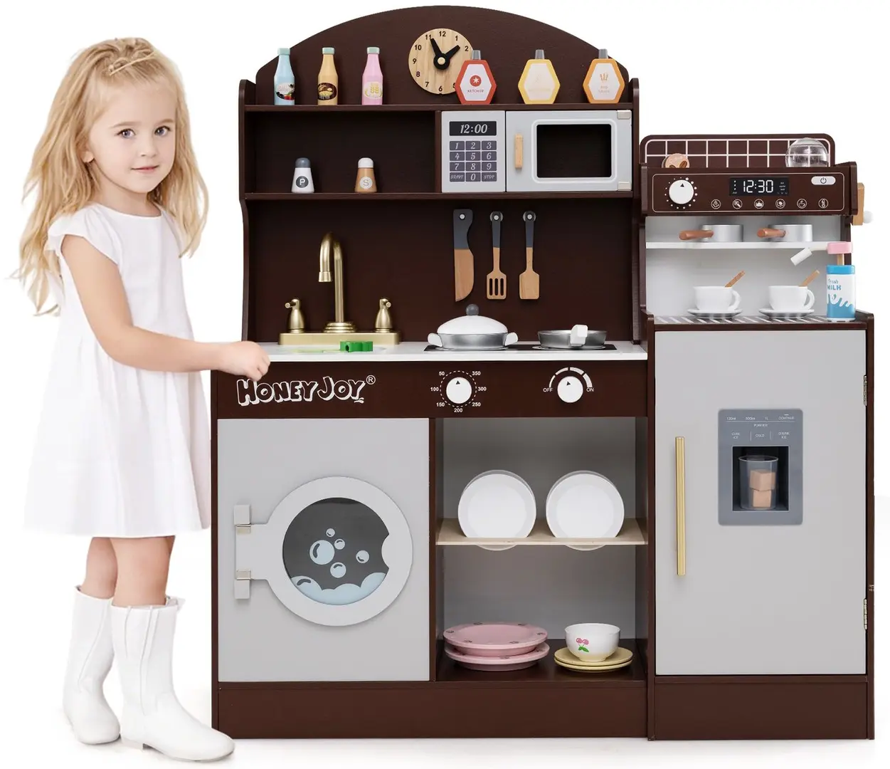 Bucatarie de joaca Costway TM10119CF (Brown)