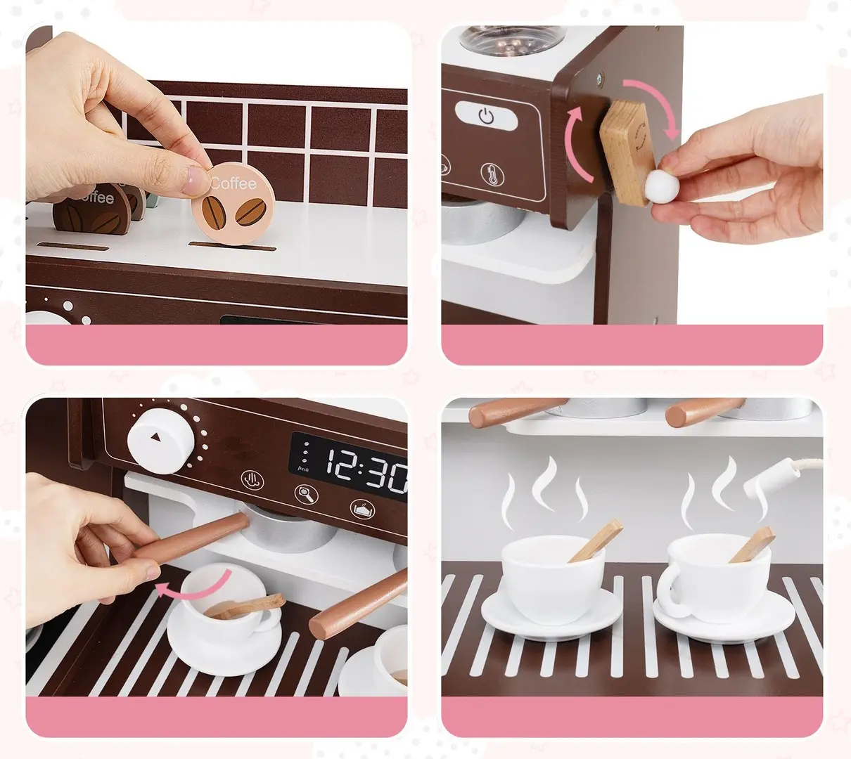 Bucatarie de joaca Costway TM10119CF (Brown)