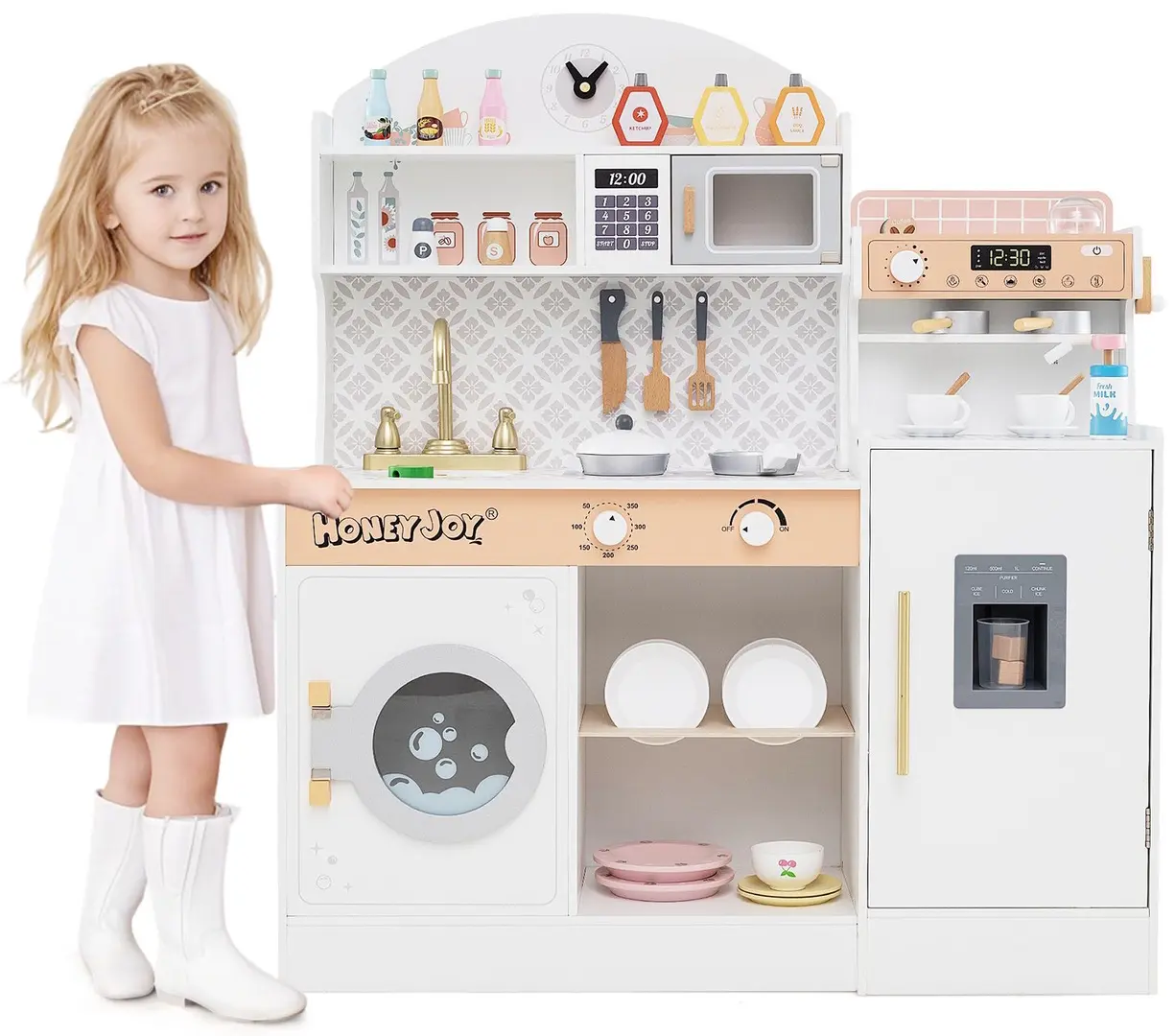 Bucatarie de joaca Costway TM10119WH (White)