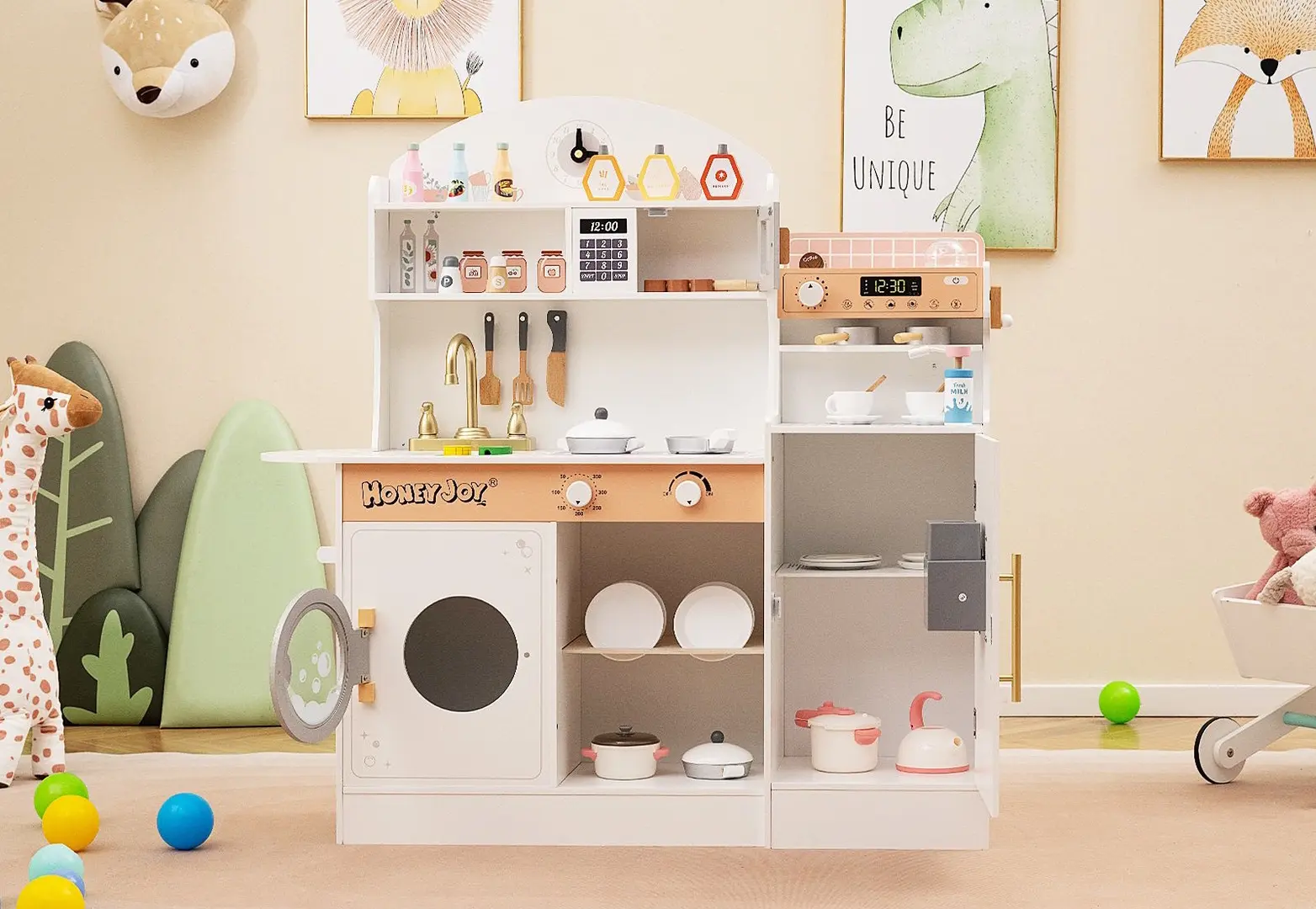 Bucatarie de joaca Costway TM10119WH (White)