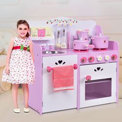 Bucatarie de joaca Costway TP10029 (White/Pink) Thumb