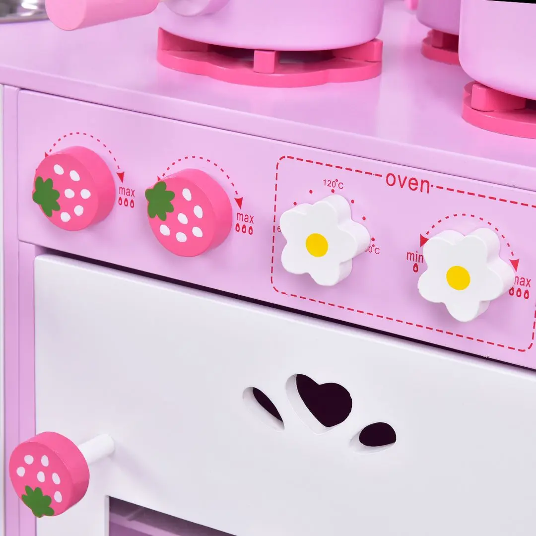 Bucatarie de joaca Costway TP10029 (White/Pink)