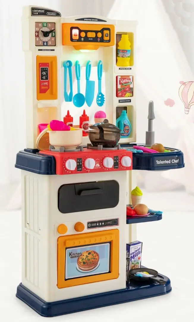 Bucatarie de joaca Costway TP10033BL (Beige/Blue)