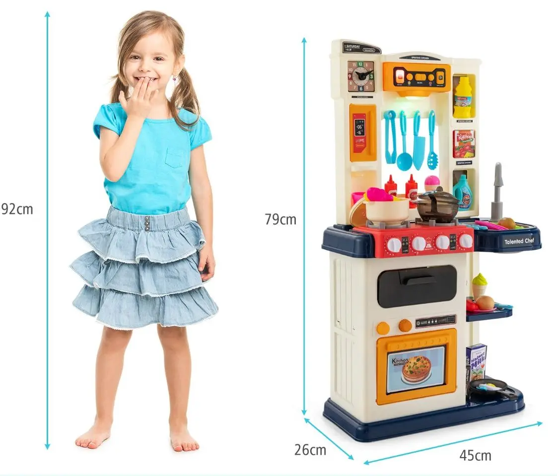 Bucatarie de joaca Costway TP10033BL (Beige/Blue)