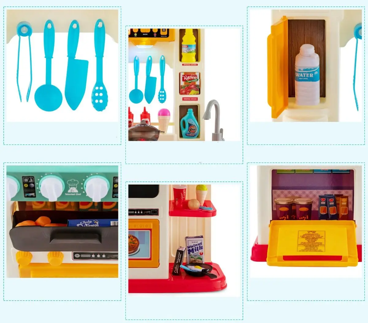 Bucatarie de joaca Costway TP10033PI (Beige/Pink)