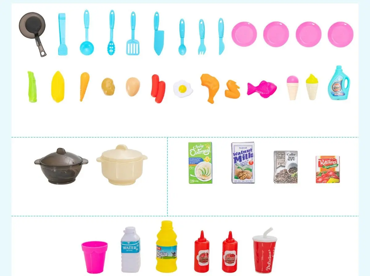 Bucatarie de joaca Costway TP10033PI (Beige/Pink)