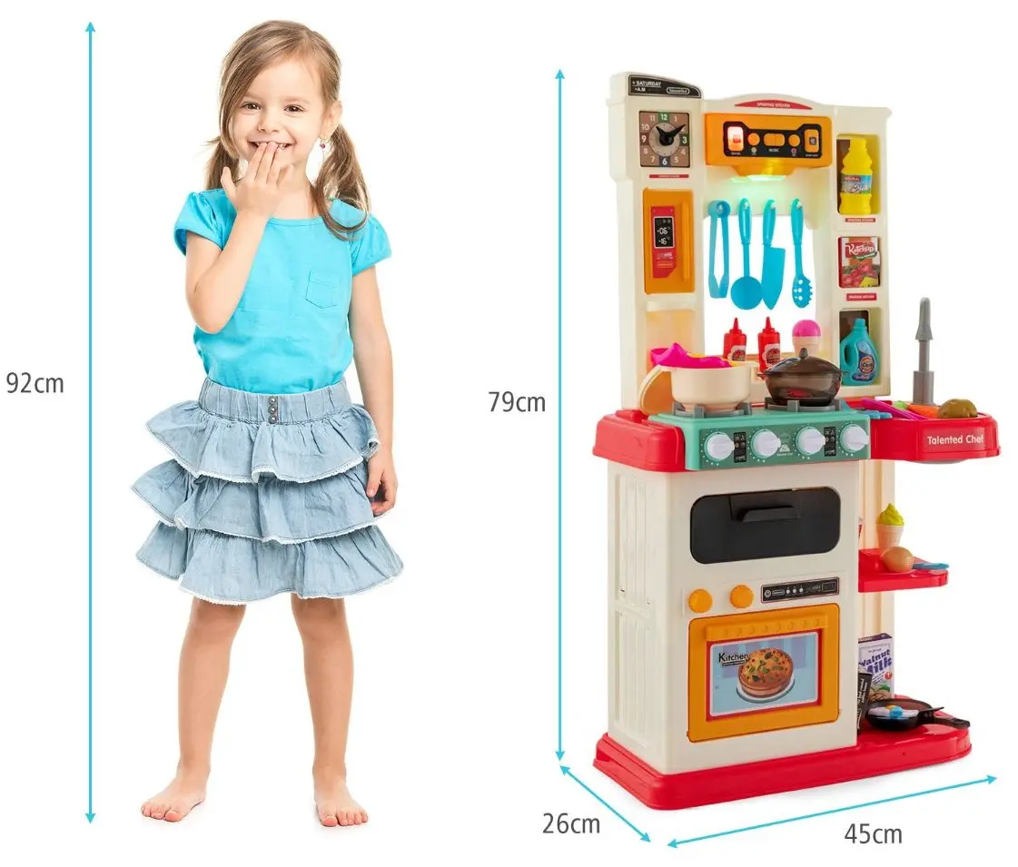 Bucatarie de joaca Costway TP10033PI (Beige/Pink)