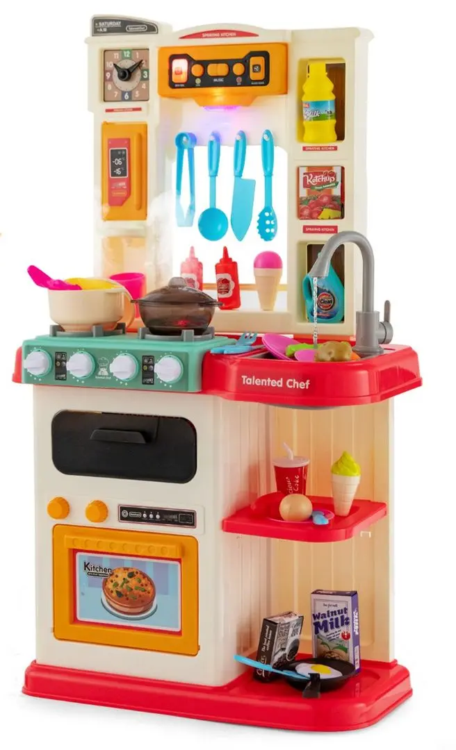 Bucatarie de joaca Costway TP10033PI (Beige/Pink)