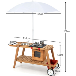 Bucatarie de joaca Costway TP10105WH (Natural/White) Thumb