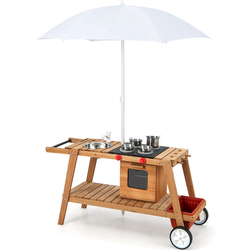 Bucatarie de joaca Costway TP10105WH (Natural/White)