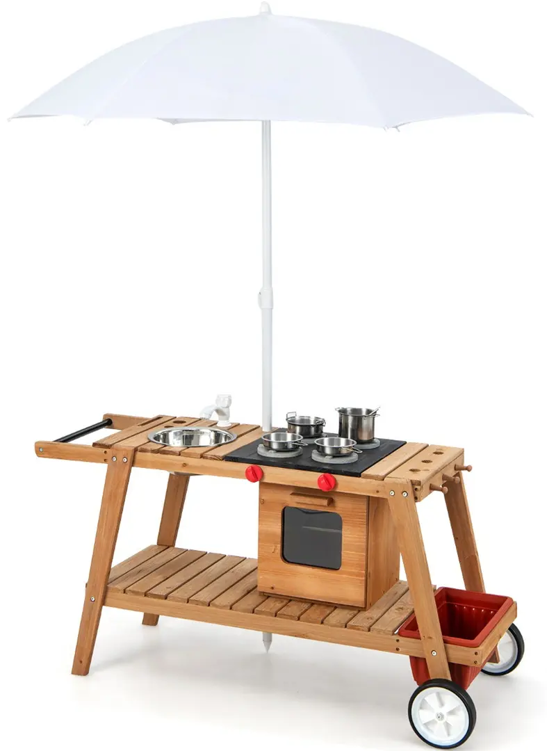 Bucatarie de joaca Costway TP10105WH (Natural/White)