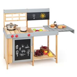 Bucatarie de joaca Costway TP10106 (Wood/Grey) Thumb
