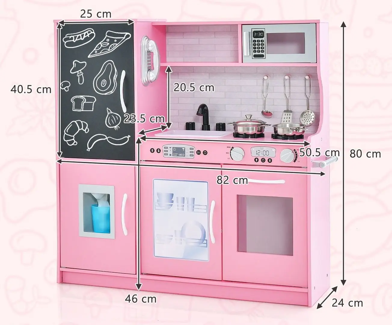 Bucatarie de joaca Costway TP10126PI (Pink) - 4