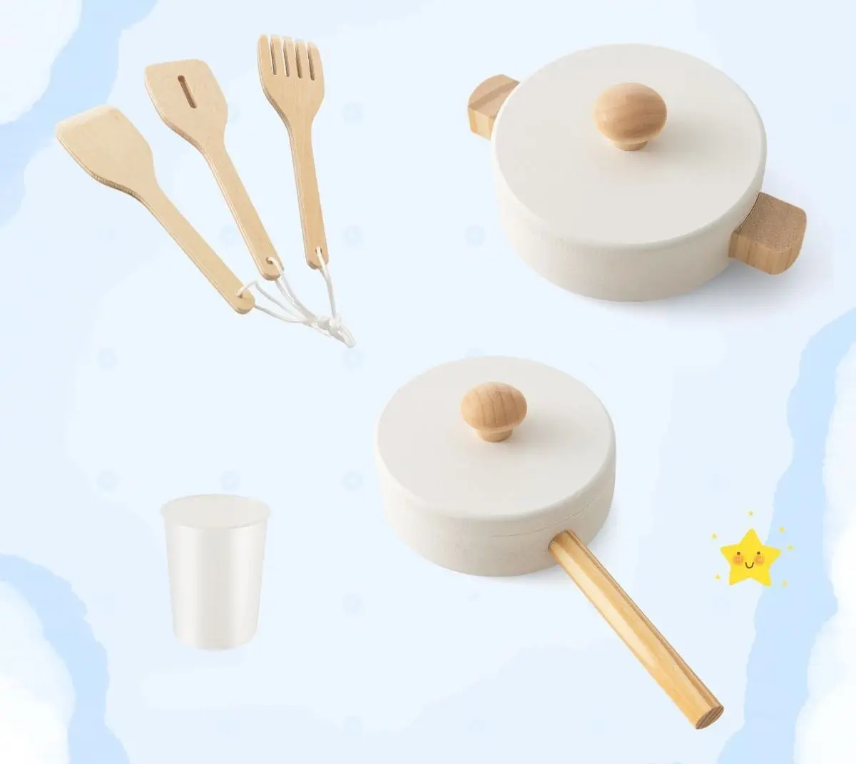 Bucatarie de joaca Costway TP10156BL (White/Blue)